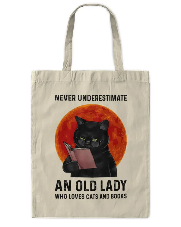 ETT481 Never Underestimate An Old Lady Who Loves Cats And Books