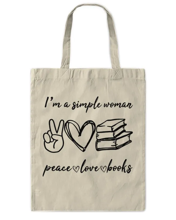 ETT484 I'm A Simple Woman Peace Love Books