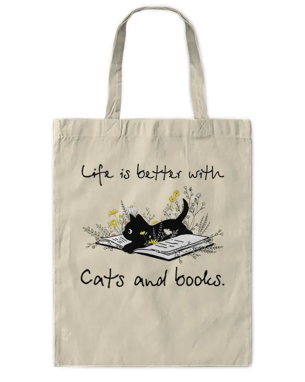 ETT604 Life Is Better With Cats And Books