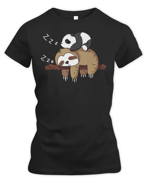 cute panda sleeping on sloth design sloth lover