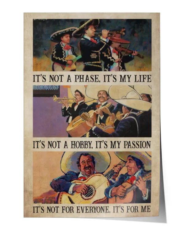 home decor wall posters Mariachi It's My Life vertical poster ideal gift