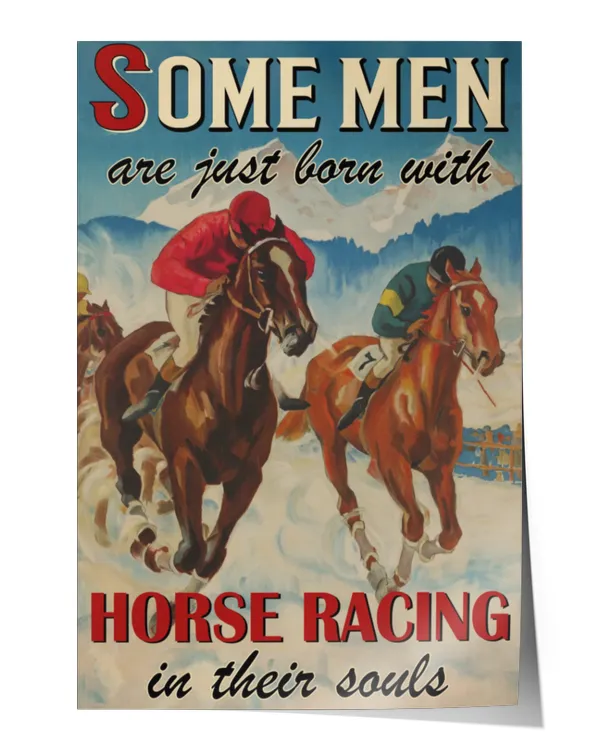 home decor wall posters Men Born With Horse Racing vertical poster ideal gift