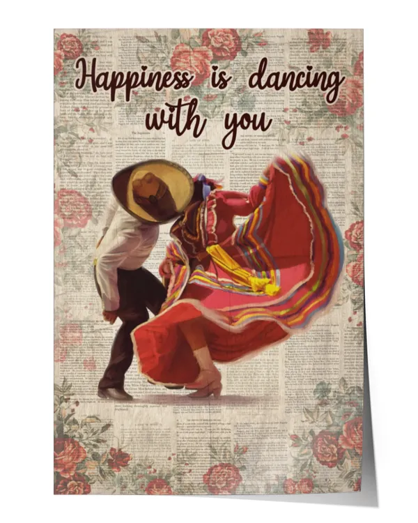 home decor wall posters Mexican Couple Happiness Is Dancing With You vertical poster ideal gift