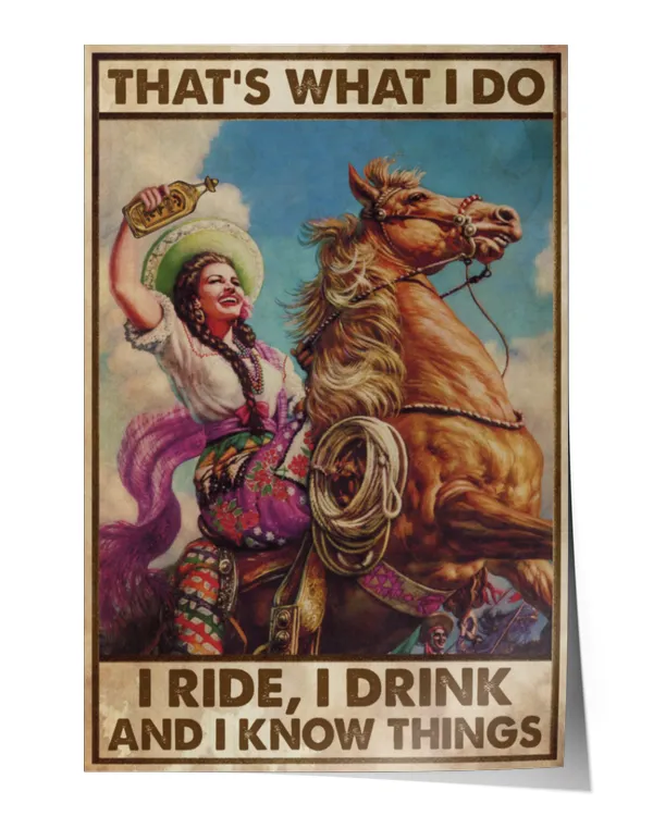 home decor wall posters Mexican Cowgirl Drink Tequila vertical poster ideal gift
