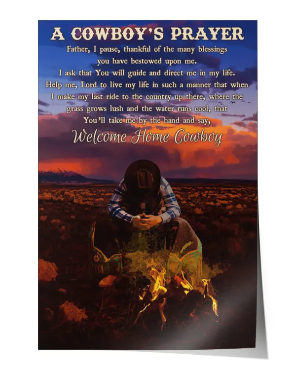 home decor wall posters cowboy prayer vertical poster ideal gift