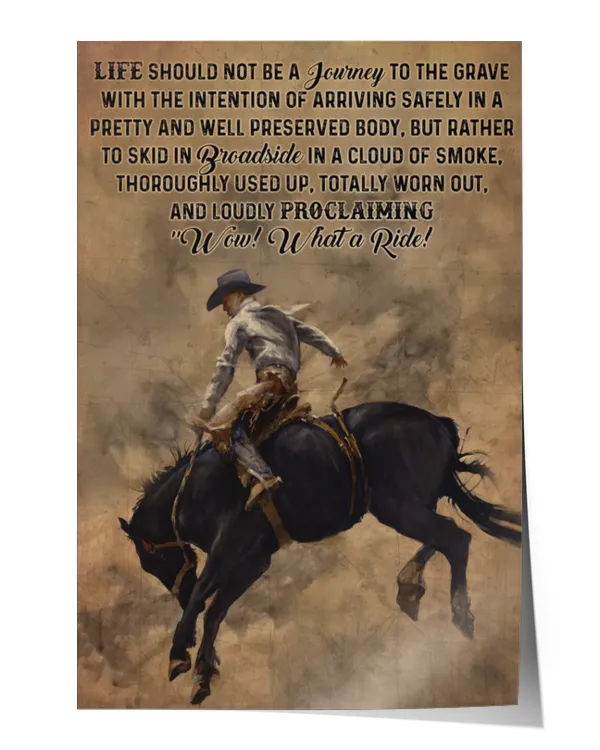 home decor wall posters cowboy rodeo what a ride vertical poster ideal gift