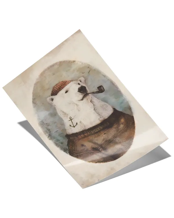 Polar Bear Satin Portrait Poster