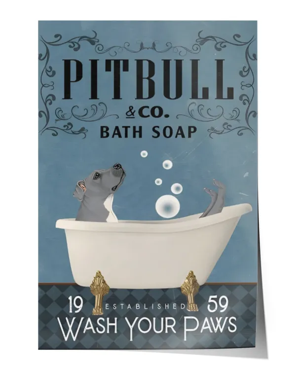 ETTP2525 Pitbull Bath Soup Wash Your Paws