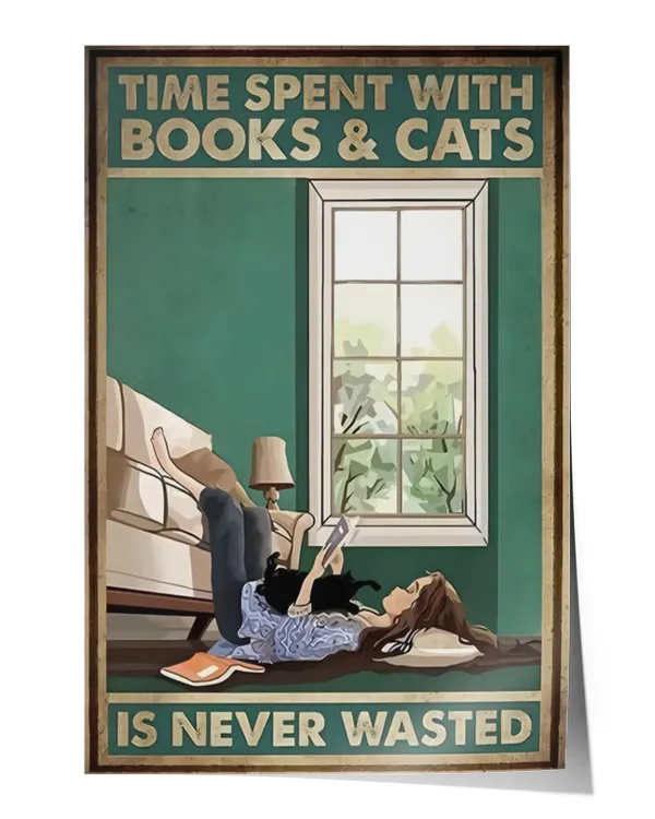Time Spent With Books & Cat Is Never Wasted