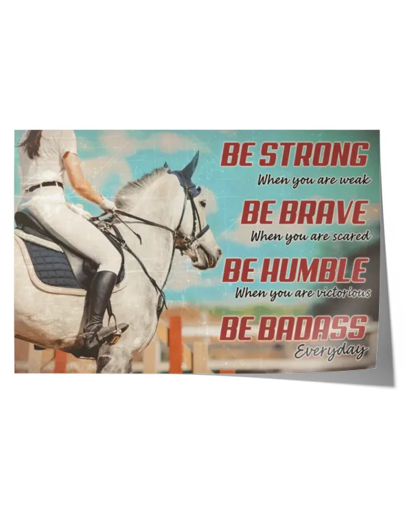 home decor wall posters Girl Show Jumping Be Strong horizontal poster ideal gift