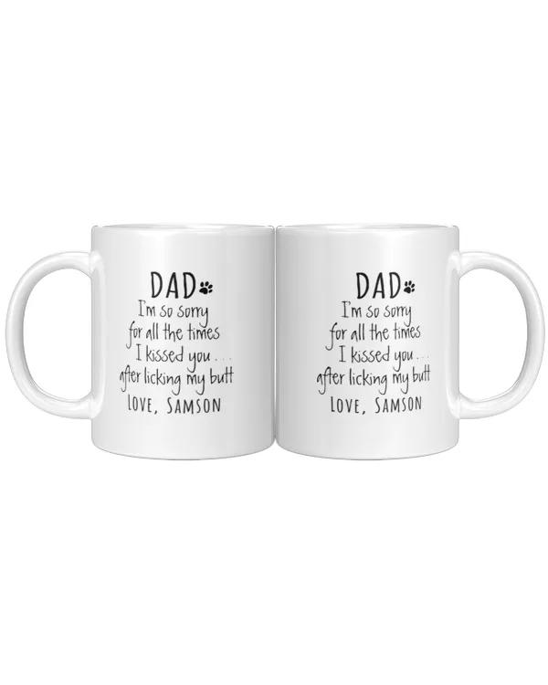 Personalized Funny Dog Dad Coffee Mug, Gifts for Dad, Gift idea for Dad, Father's day gift
