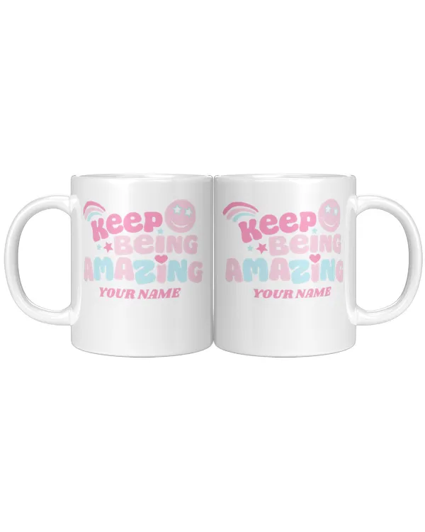 Daughter Keep Being Amazing Girl Pink Blue Coffee Mug, Gifts For Daughter, Gifts Idea For Daughter