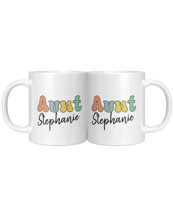 Custom Aunt Retro Gift | Auntie Personalized Espresso Cup, Gifts for Auntie, Gift idea for Auntie