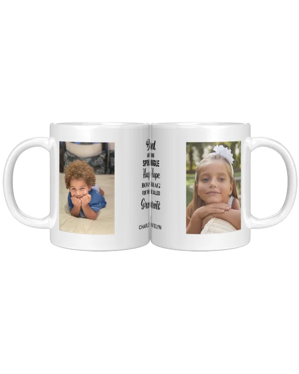 Blessed Grandparents Modern Personalized 2 Photo Giant Coffee Mug, Gifts For Grandma, Gifts Idea For Grandma