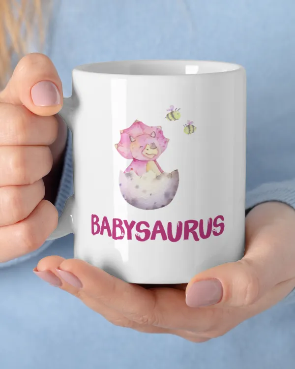 Personalised [TRICERATOPS] Funny [BabySaurus] Cute Dinosaur Gift / Family Mug , Personalized Mug, Gift for Dad, Father's Day Gift, Funny Dinosaur Mug, Mug For Dad, Butt Mug