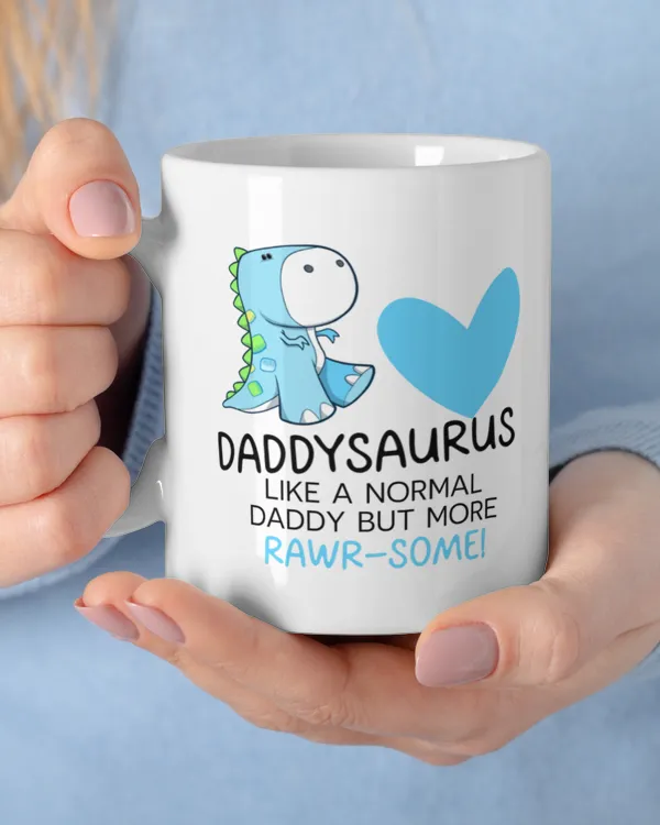 Dad Like A Normal Daddy But More Rawr-Some, Personalized Mug, Gift for Dad, Father's Day Gift, Funny Dinosaur Mug, Mug For Dad, Butt Mug