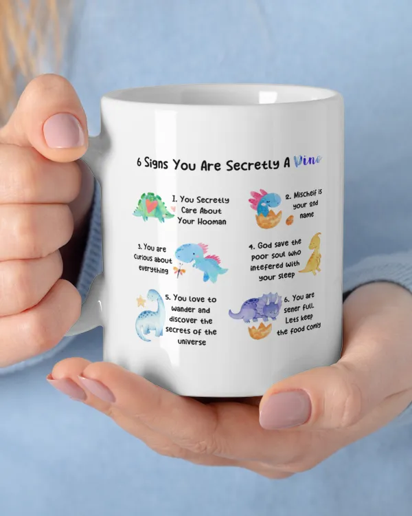 6 Signs You Are Secretly A Dino, Gift for Dad, Father's Day Gift, Birthday Gift Funny Dinosaur Mug, Mug For Dad