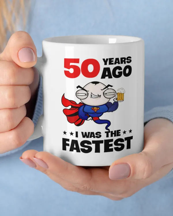 30-40-50 Year Ago I Was The Fastest, Gift for Dad, Father's Day Gift, Birthday Gift Funny Dinosaur Mug, Mug For Dad