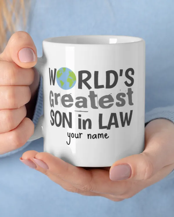 World's Greatest Son in Law Planet Personalized Coffee Mug, Gifts For Son, Gifts Idea For Son