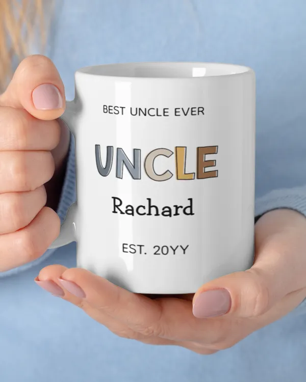Personalized Uncle Gift Best Uncle Ever Cute Two-Tone Coffee Mug, Gifts For Uncle