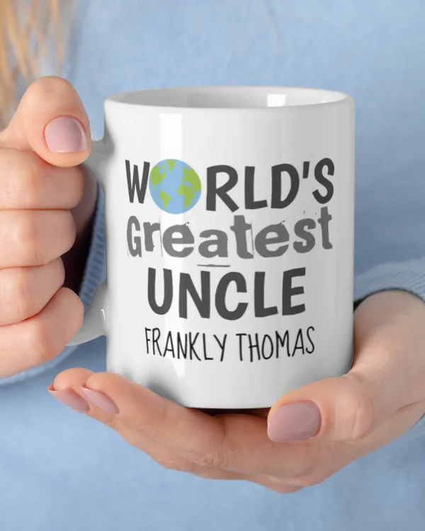 World's Greatest Uncle Cute Planet Personalized Coffee Mug, Gifts For Uncle, Gifts Idea For Uncle