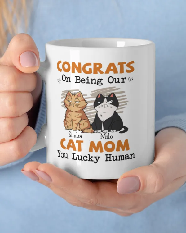 Good Morning Human Servant - Personalized, Gift For Cat Loves, Gift Idea For Cat Loves