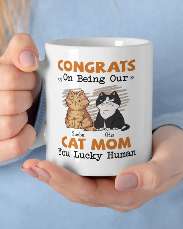 Good Morning Human Servant From Cats - Personalized Mug, T-Shirt, Gift For Cat Loves, Gift Idea For cat Loves