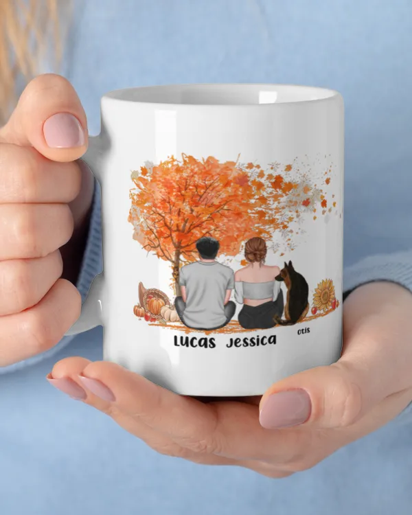 You & Me And The Dog - Personalized Mug, Gifts For Dog Lovers, Gifts Idea For Dog Lovers