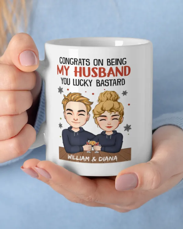 Congrats On Being My Husband - Personalized Accent Mug, Gift For Husband, Gift Idea For Husband