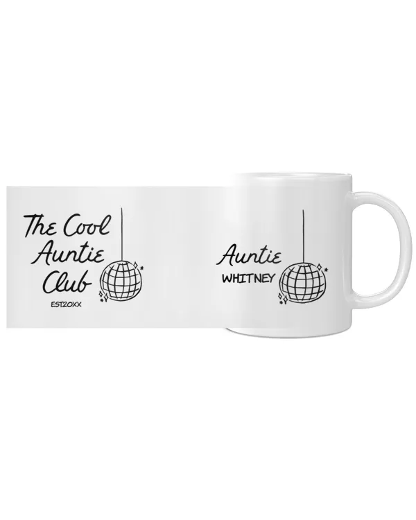 Personalized Hand Drawn Cool Auntie Sister Gift Coffee Mug, Gifts for Auntie, Gift idea for Auntie