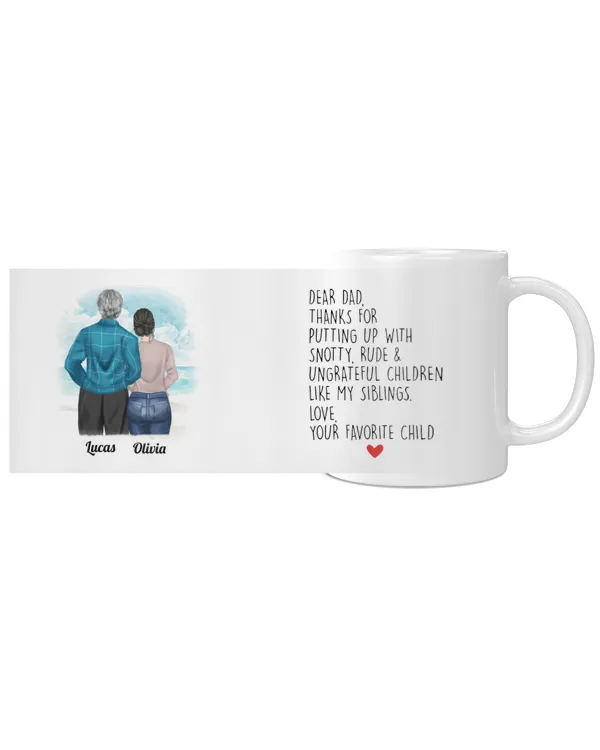 Dear Dad - Personalized Mug , Gifts for Dad, Gift idea for Dad, Father's day gift