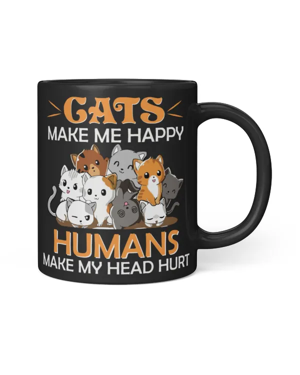 cat make me happy tees