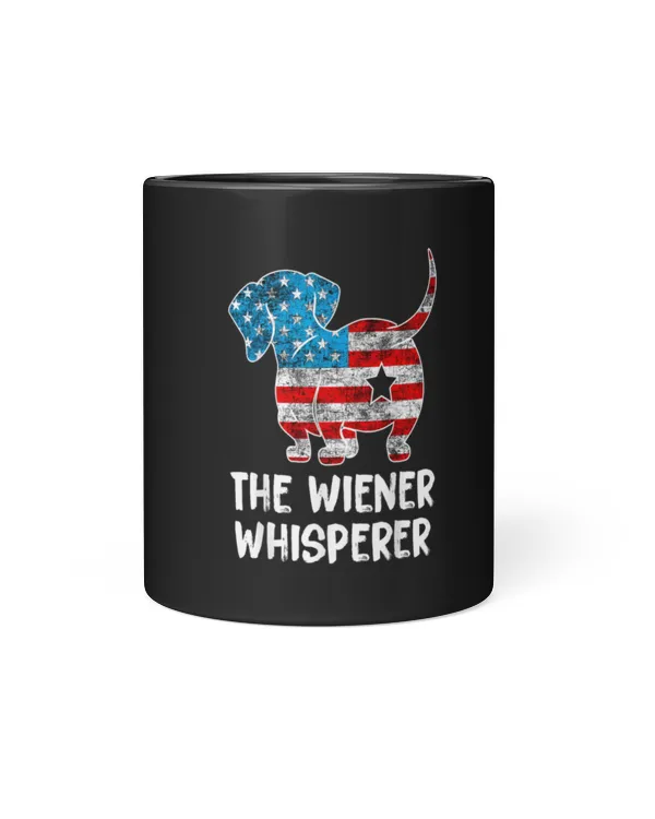 Wiener Whisperer American Flag Dachshund Dog 4th Of July