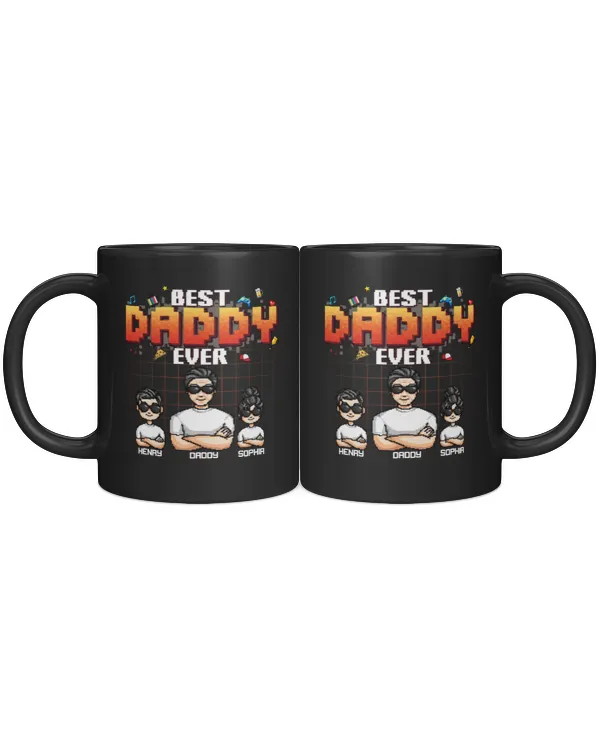 Best Dad Ever - Pixel Style - Personalized Mug, Gifts for Dad, Gift idea for Dad, Father's day gift