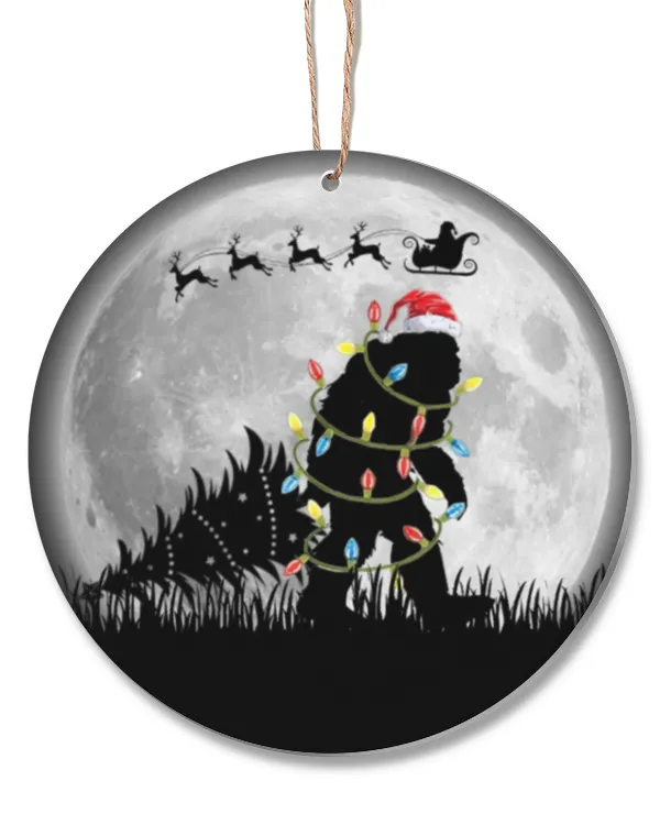 Bigfoot Christmas Ornament - Hiking ( Hiking Trails )