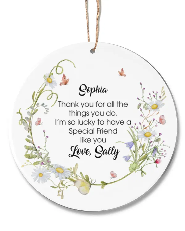 Thank You Gifts For Friends, Family, Mom & Daughters, Coworkers - Personalized Ceramic Ornament, Gift For Mom, Gift Idea For Mom, Mother's Day Gift