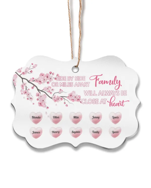 Family Will Always Be Close At Heart - Personalized Acrylic Ornament, Gift For Mom, Gift Idea For Mom, Mother's Day Gift