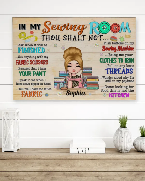 In My Sewing Room - Personalized Poster-Wrapped Canvas - Gifts For Mom, Gifts Idea For Mom, Mother's Day Gift