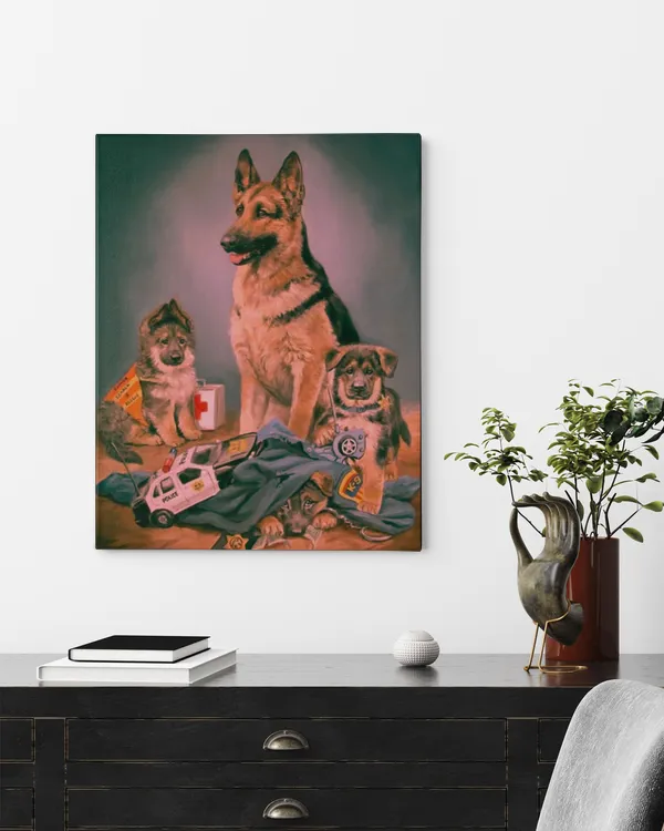 German Shepherd canvas , German Shepherd family