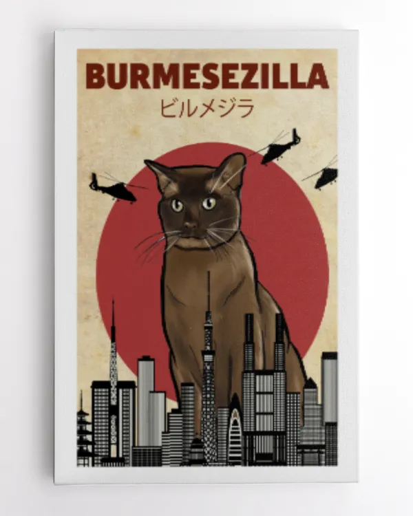 Burmesezilla Art Print