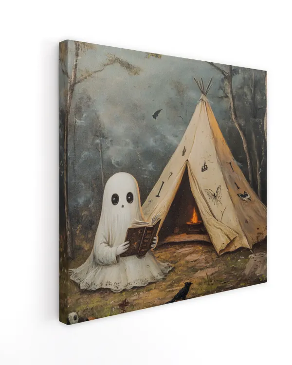 Vintage Ghost Book Reading Camping Gothic Halloween gift