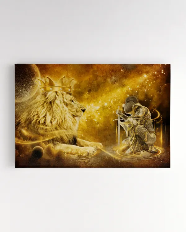 LION OF JUDAH, FEMALE WARRIOR, GOD CANVAS, CHRISTIAN WALL ART, HOME DECOR