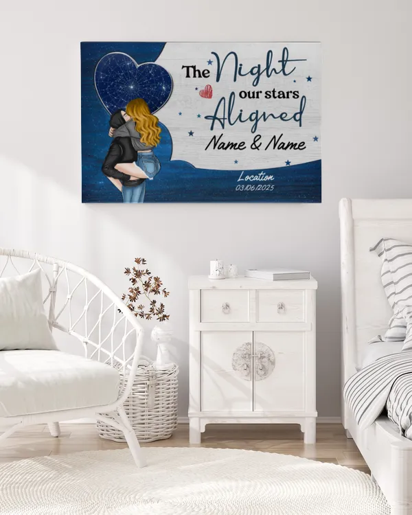 The Night Our Stars Aligned Personalized Wrapped Canvas, Gifts For Wife, Gifts Idea For Wife