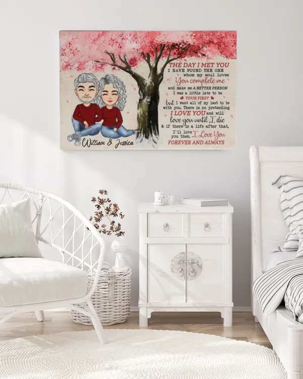 The Day I Met You - Personalized Poster-Wrapped Canvas, Gifts For Husband, Gifts For Husband