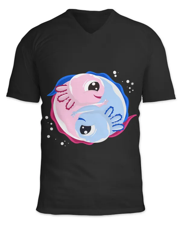 Axolotl Lover Yin Yang Gift Cute Mexican Walking Fish Boys Girls 2 Axolotls