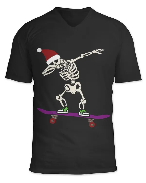 Skeleton Skulls Christmas Santa Claus Skeleton Skateboarding Xmas Funny Skull