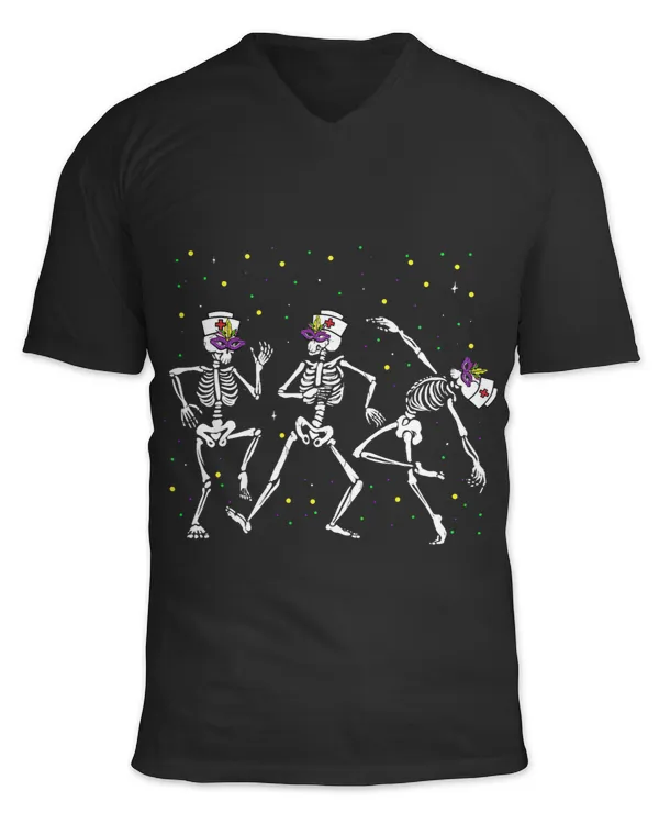 Skeleton Skulls Nurse Skeleton Dancing Mardi Gras Mask Bones RN LPN Nursing Skull