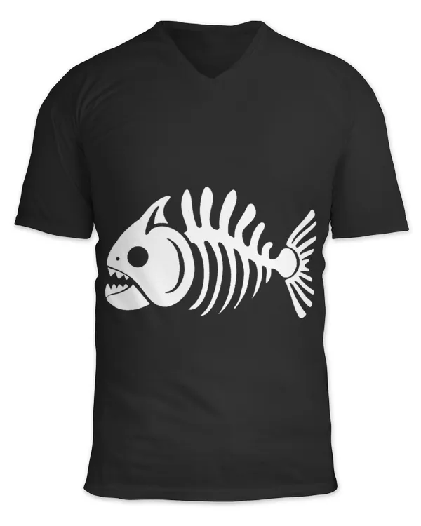 Skeleton Skulls Piranha skeleton.Minimalist design of a fish skull and bones Skull
