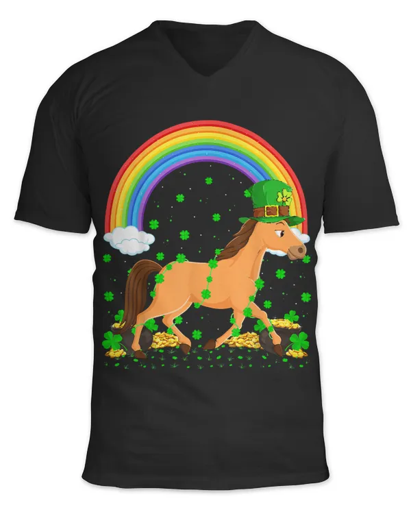 Funny Horse Funny Shamrock Vintage Rainbow Horse St. Patricks Day