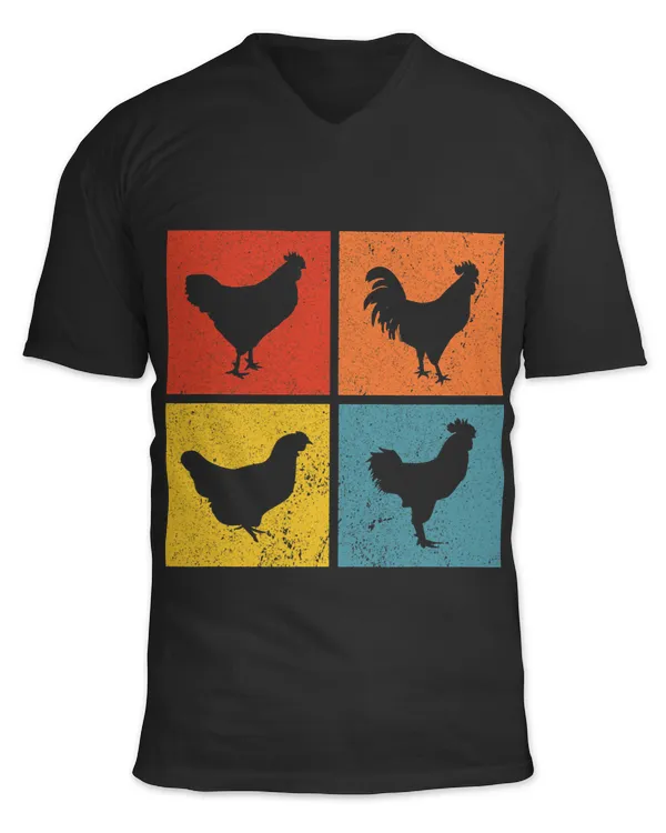 Chickens Retro Farm Animal Farmer Hen Rooster Poultry Bird Chicken